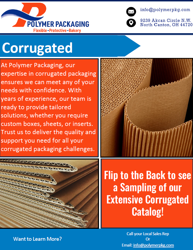 Corrugated sell sheet outlining packaging solutions for product protection, shipping, and storage.